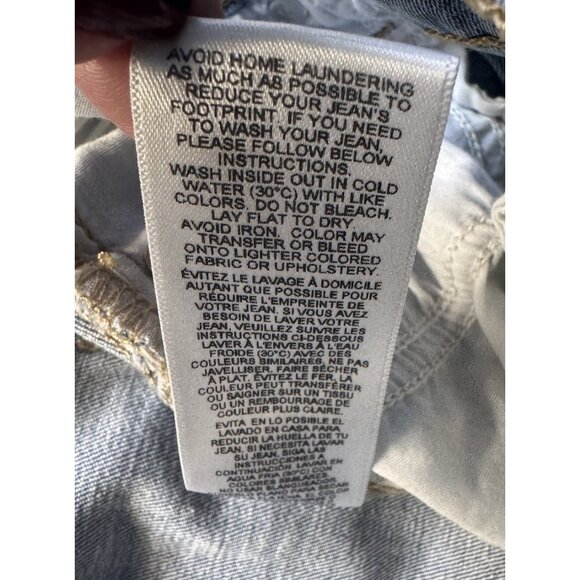 FRAME Le Easy High Waist Raw Hem Flare Jeans Wone's Sz 27 Wilson Raw After Wash - Picture 8 of 10